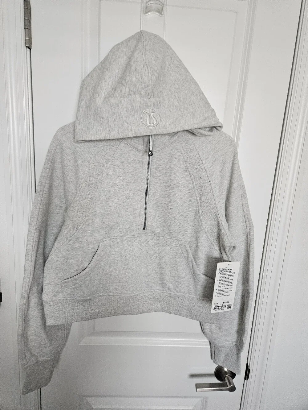 NWT Lululemon Scuba Oversized Half-Zip Hoodie Heathered Core Light Grey XS/S